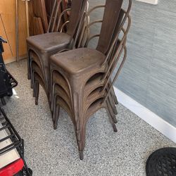 Eight Rustic Chairs, Metal