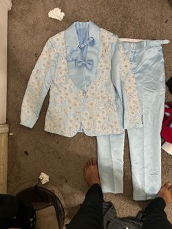 Custom Made sky blue suit for men