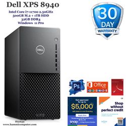 Dell XPS 8940, intel core i7-11700, 32GB, 500GB M.2+ 1TB HDD "H91659"
