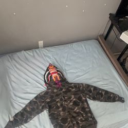 BAPE Shark Camo Full Zip Hoodie (Black/Gray