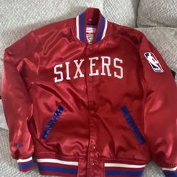 76ers Satin Mitchell&Ness Jacket