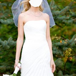 David's Bridal Ivory Wedding Dress -size 2