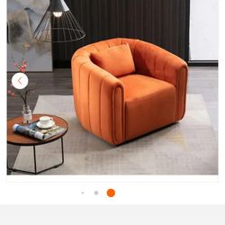 Orange barrel swivel chair brand new display model barrel orange accent chair Orange swivel chair swivel chair