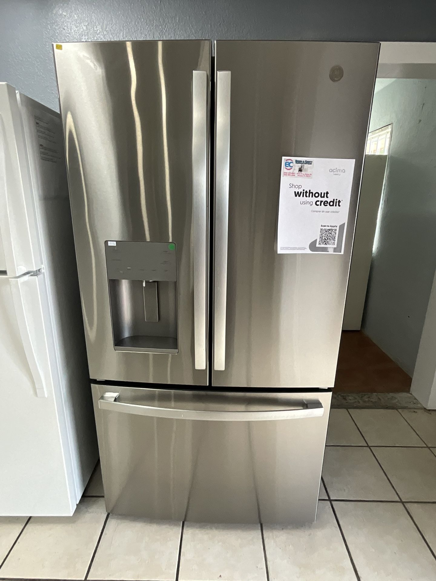 Brand New 3 Door GE Refrigerator With Ice 🧊 Maker And Water 💧 Dispenser 