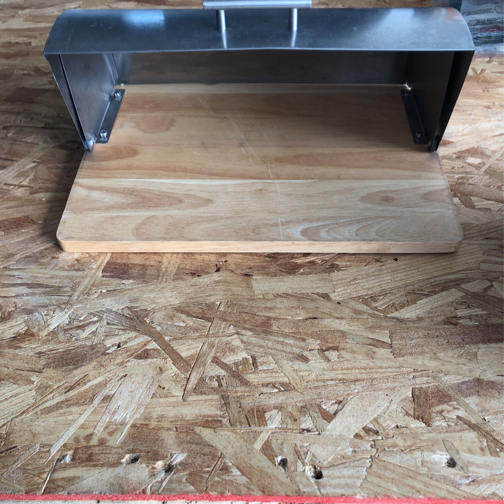 Stainless steel and wood bread box