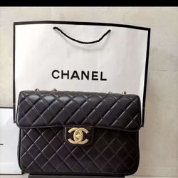 Chanel Black Purse Large Real Leather (Price $200)