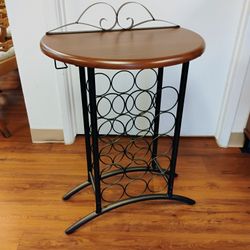 Wood Top Wine Rack 