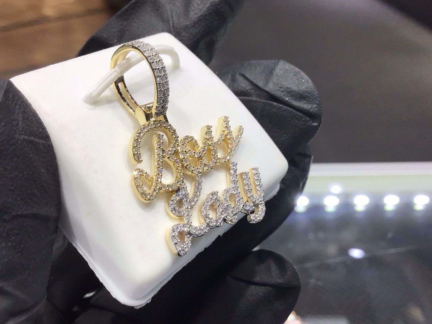 10k Gold And Diamond Boss Lady Pendant 3D Style Available In Stock ,💎💎💎💎