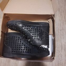 💯 Authentic Christian Louboutin Red Bottom Sneakers – All Black – BRAND NEW – Men’s