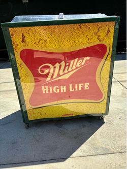 Miller High Life Cooler with wheels and drain plug
