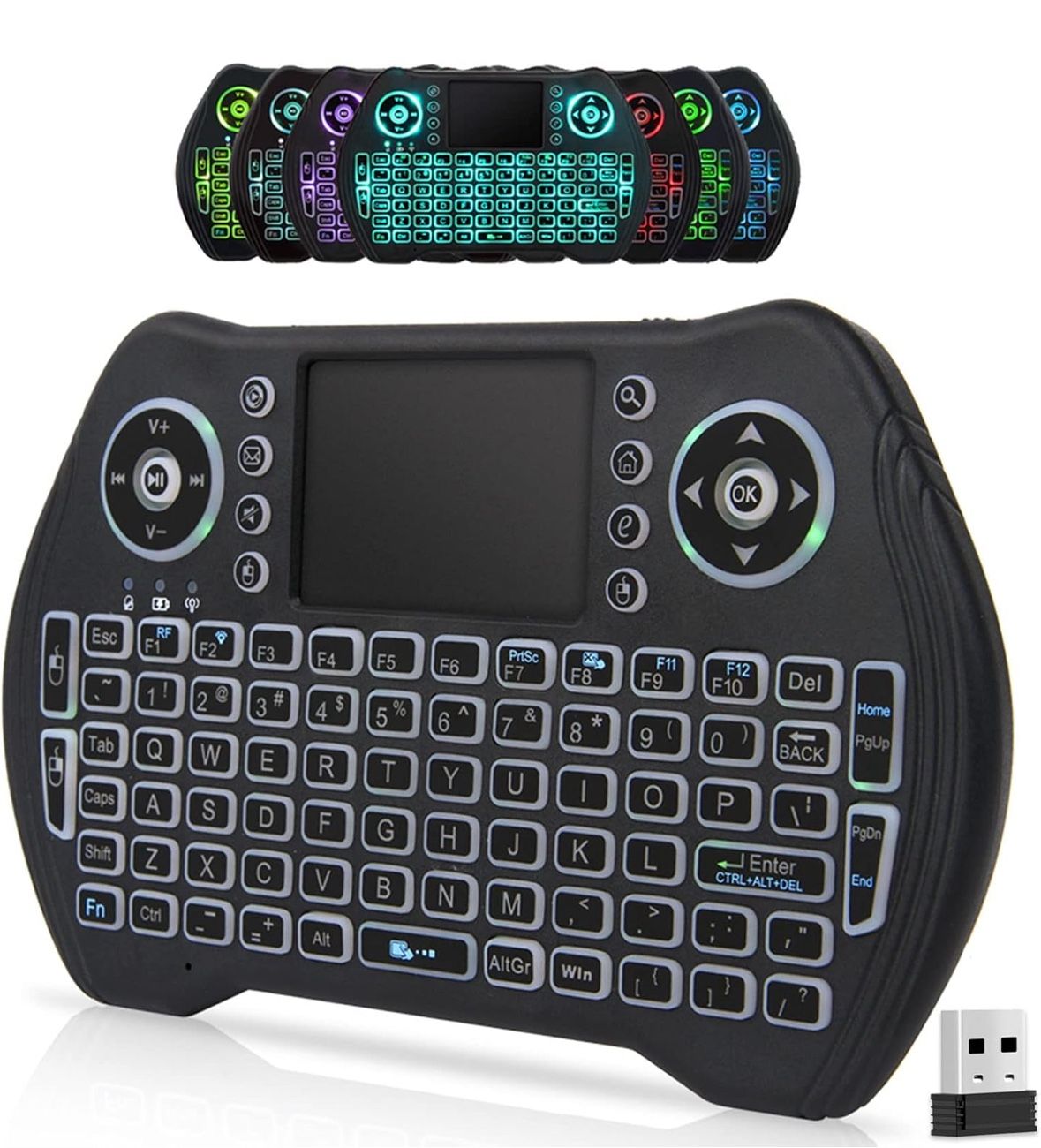 BL Mini Wireless Keyboard Remote Control with Touchpad Mouse Combo, Backlit.