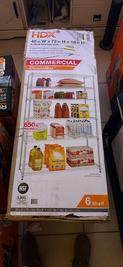 HDX Commercial ChromeMax 6-Shelf Storage Unit 48x72x18 in