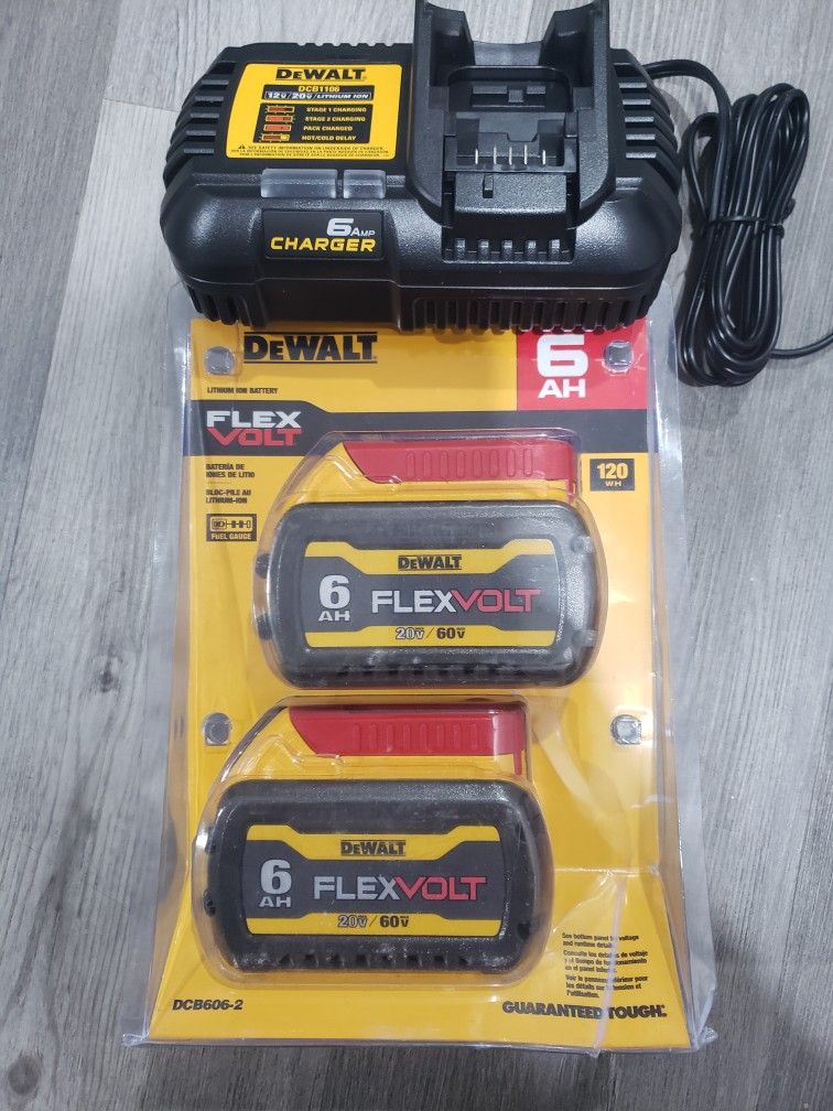 Dewalt 2 Baterias 6.0 Ah Flexvolt 60v Y Cargador 6amp