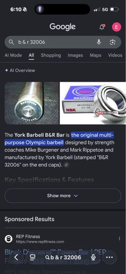 York b and r barbell rogue