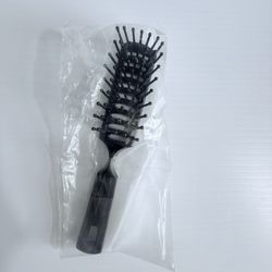 Black Vented Curved Styling Hair Brush with Ball Tip Bristles, New in Bag 