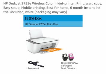 HP DeskJet 2755e Wireless All-in-One Printer (Used)
