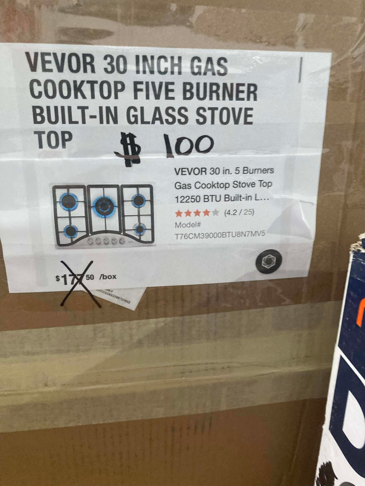 Vevor 30in 5 Burner Gas Cooktop