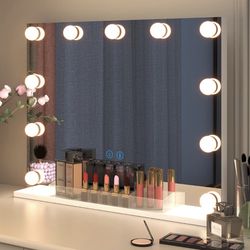 New 23” Vanity Mirror with Lights Hollywood LED Makeup Mirror with 11 Dimmable Bulbs Lighted Makeup Mirror