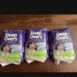 3 Packs Of Sleepovers Sleep Overs Overnight Diapers Size S/