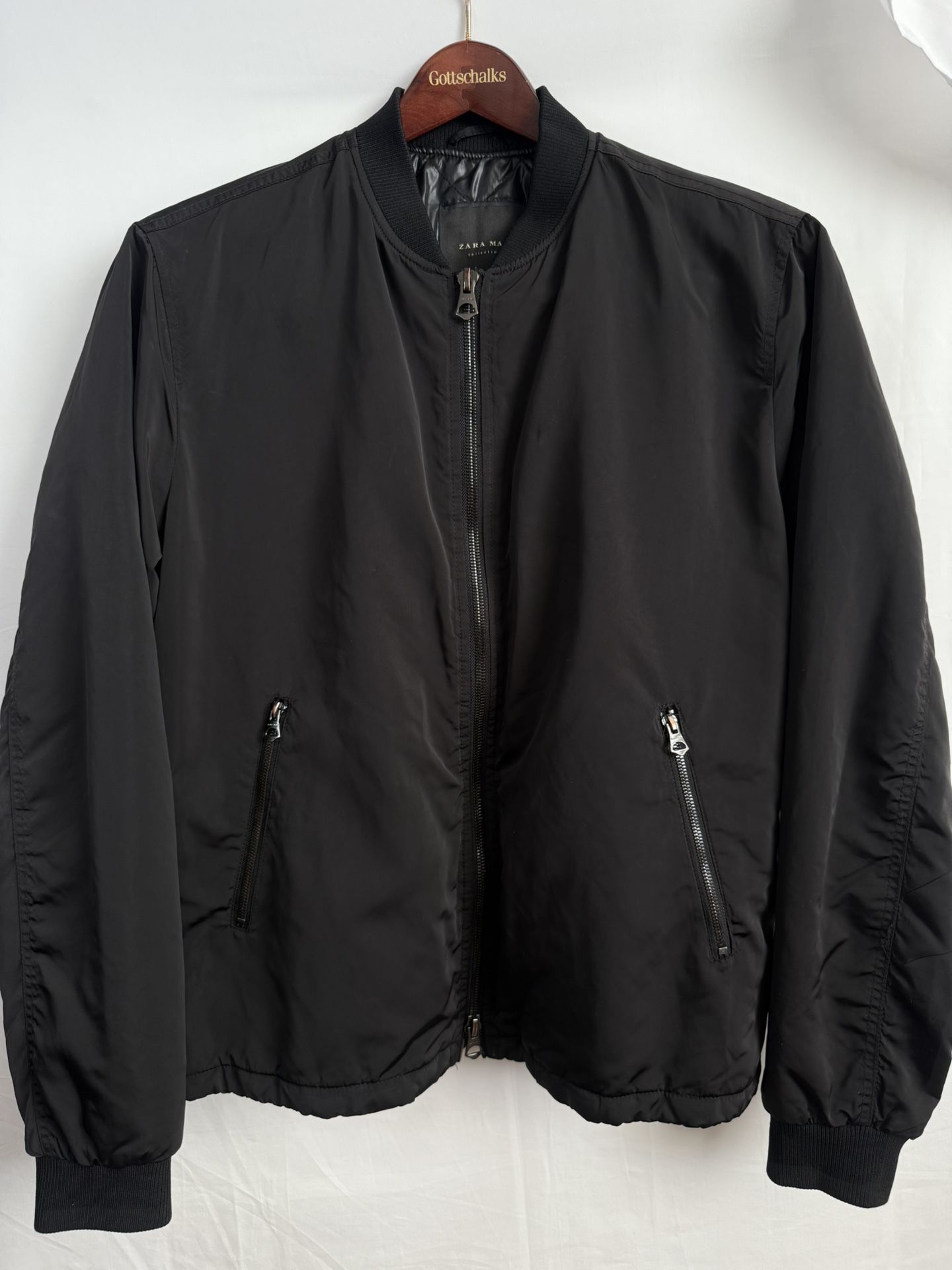 Zara Man Black Bomber Jacket – Size XXL