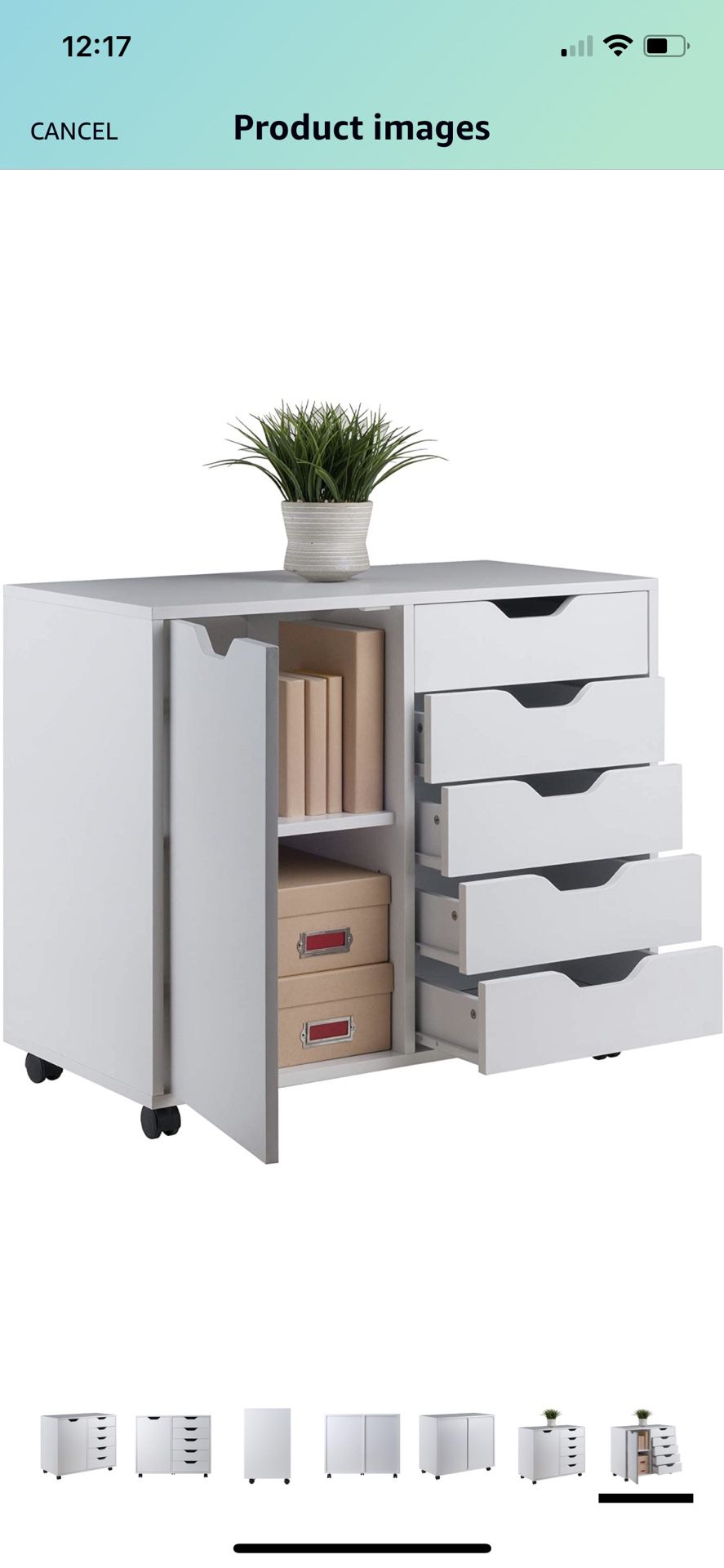 New In Box Storage Cabinet With Drawers, White