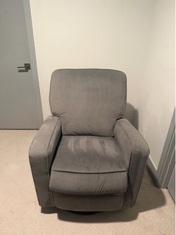 Gray reclining swivel chair