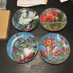 4 Bird Plates, Konrad F Hack Limited Edition, 1982