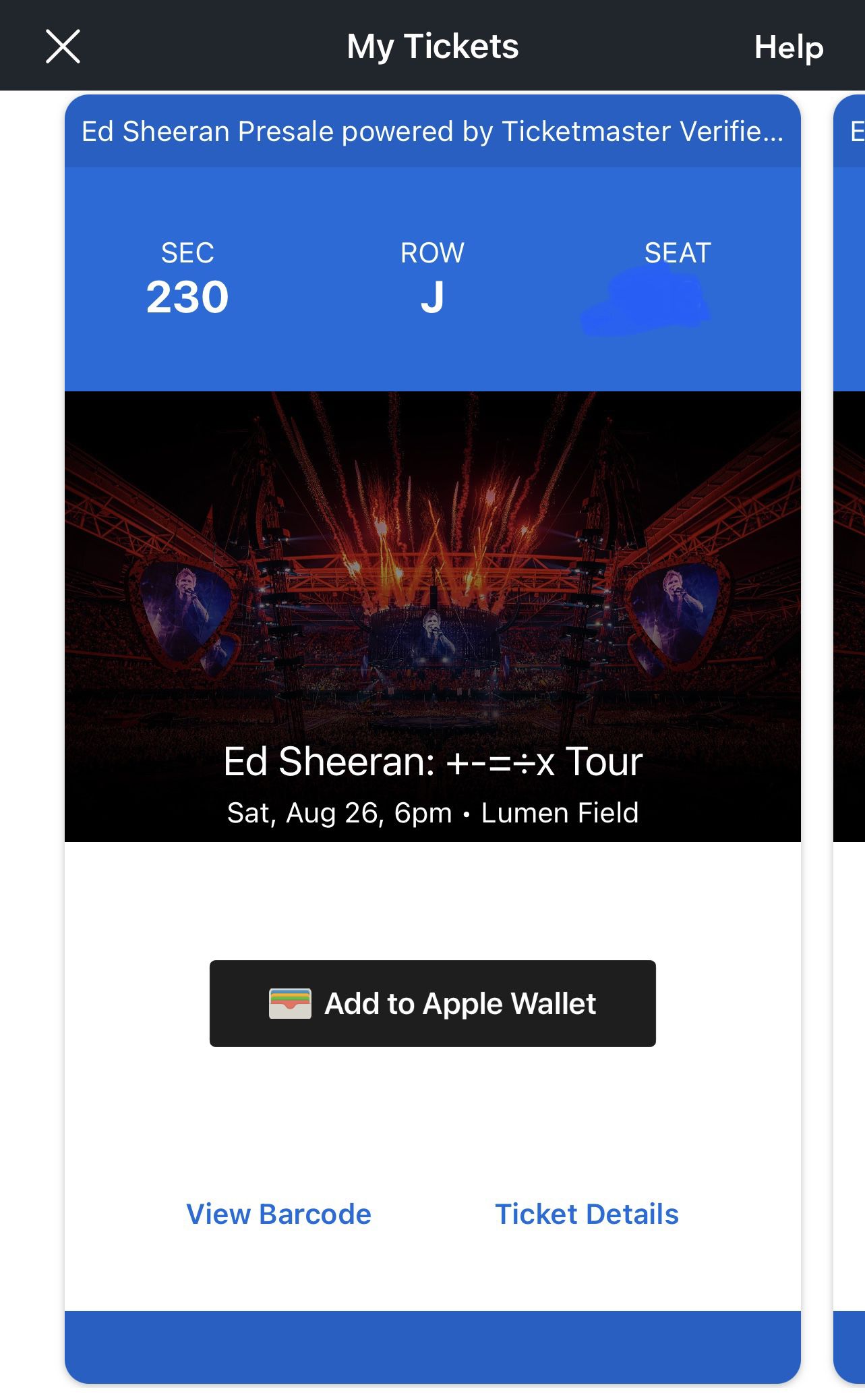 Ed Sheeran W/ Khalid 2 Tickets 