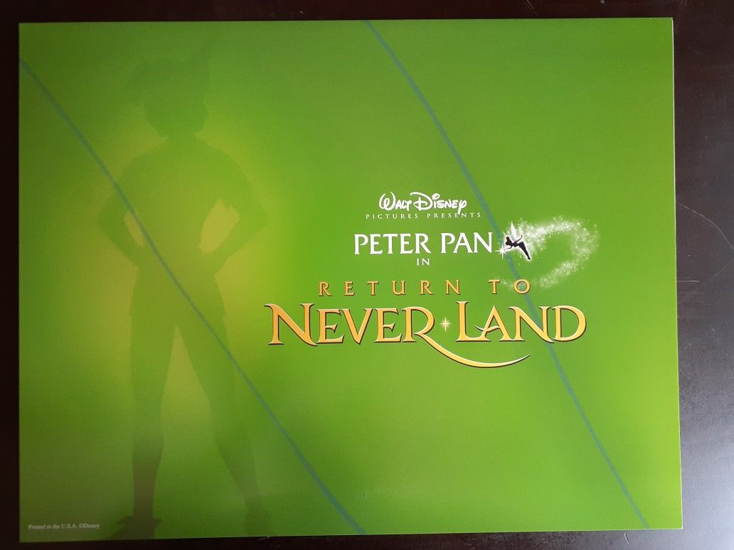 Peter Pan in return to Neverland Walt Disney Pictures 2002 exclusive Commemorative 11x14 Lithograph