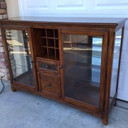 Lighted Curio With Removable Wine Rack