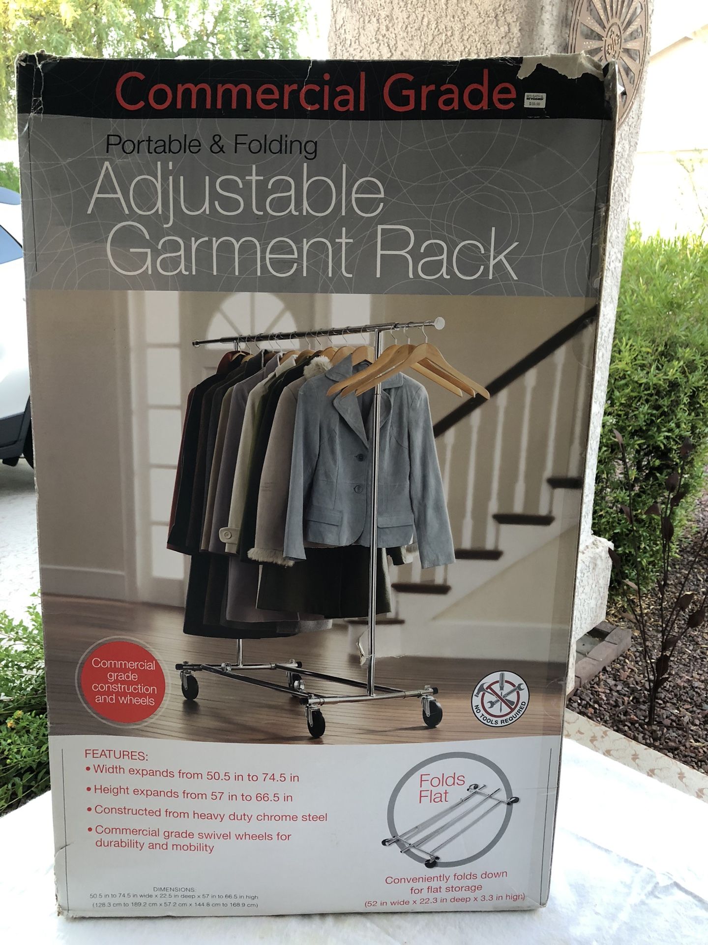 Garment Rack Foldable with Custom Made Cover for Storage