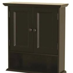 Zenna Home 21.5'' in. W x 24'' in. H Bathroom Storage Wall Cabinet, Espresso New Open Box Item 
