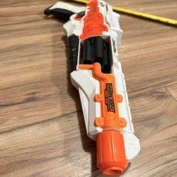 Nerf Doomlands Longarm Blaster Dart Gun Revole Rev 5 Shot Collectible BEDAZZLED Exciting toy blaster in vibrant white and orange. Perfect for action-p