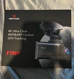 RedTiger F7NP — 4K dash cam with WiFi/app control and GPS tracking.