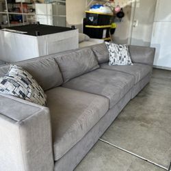 Large Very Deep Comfortable Grey Couch 