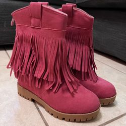 Pink Western Boots With Fringe 