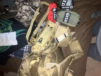 Military bag and camping supplies 