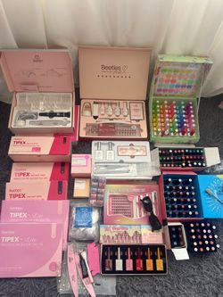 Beetles Nail Kit Bundle – Gel Polish, Tips, Press-On, Tools, Lamp Set – Full Set