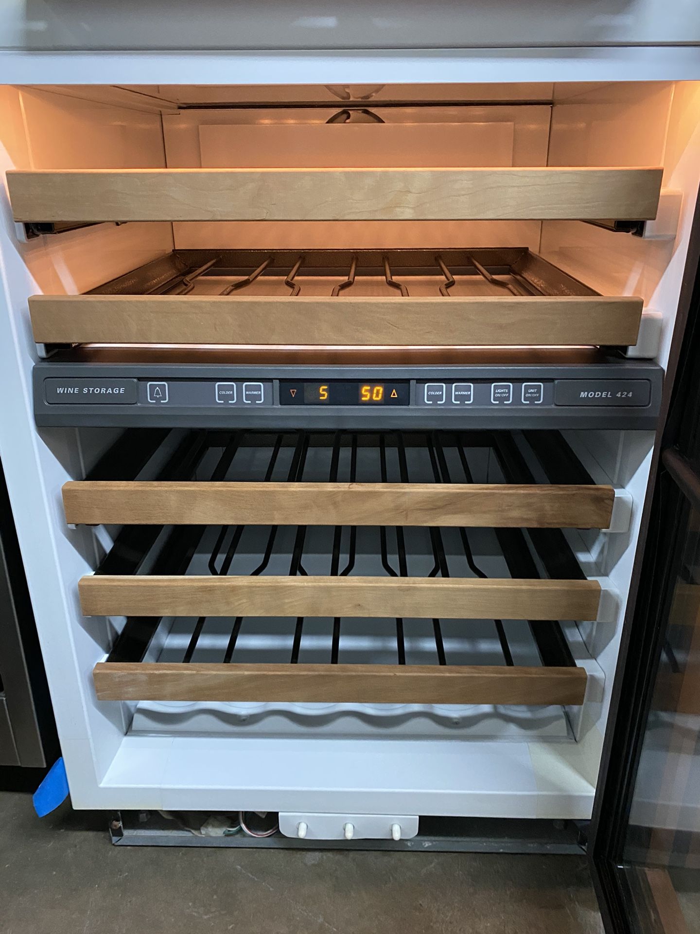 Sub zero 424 wood paneled wine fridge 80 bottle each 2 available. dual