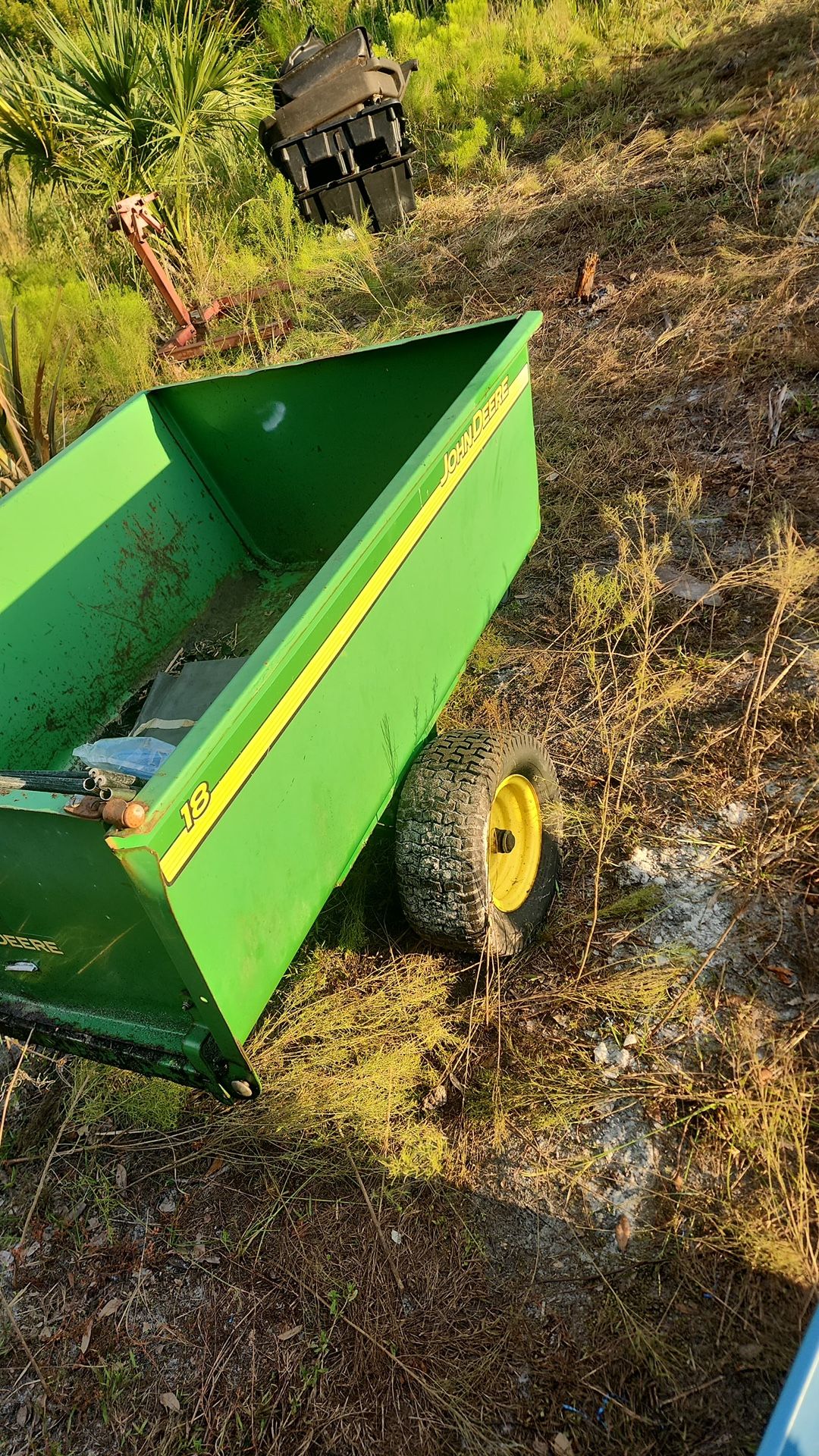 John Deere Metal Tilting Dump Cart