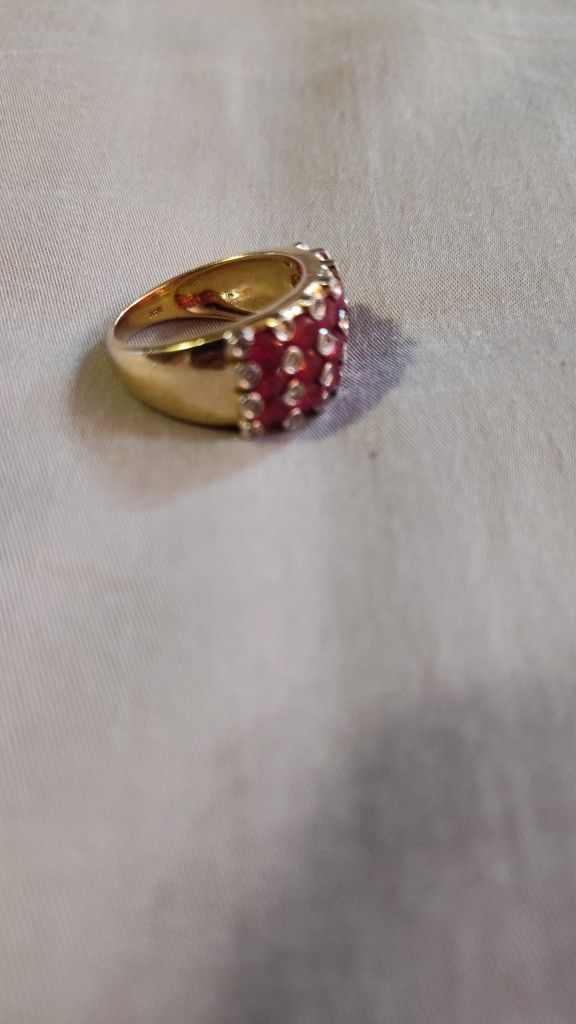 14k Diamond Ruby Ring