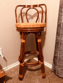 Rattan Wicker Swivel Barstool