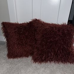 X Large Burgundy Fluffy Pillows 
