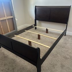 Queen Wood Sled Bed Frame