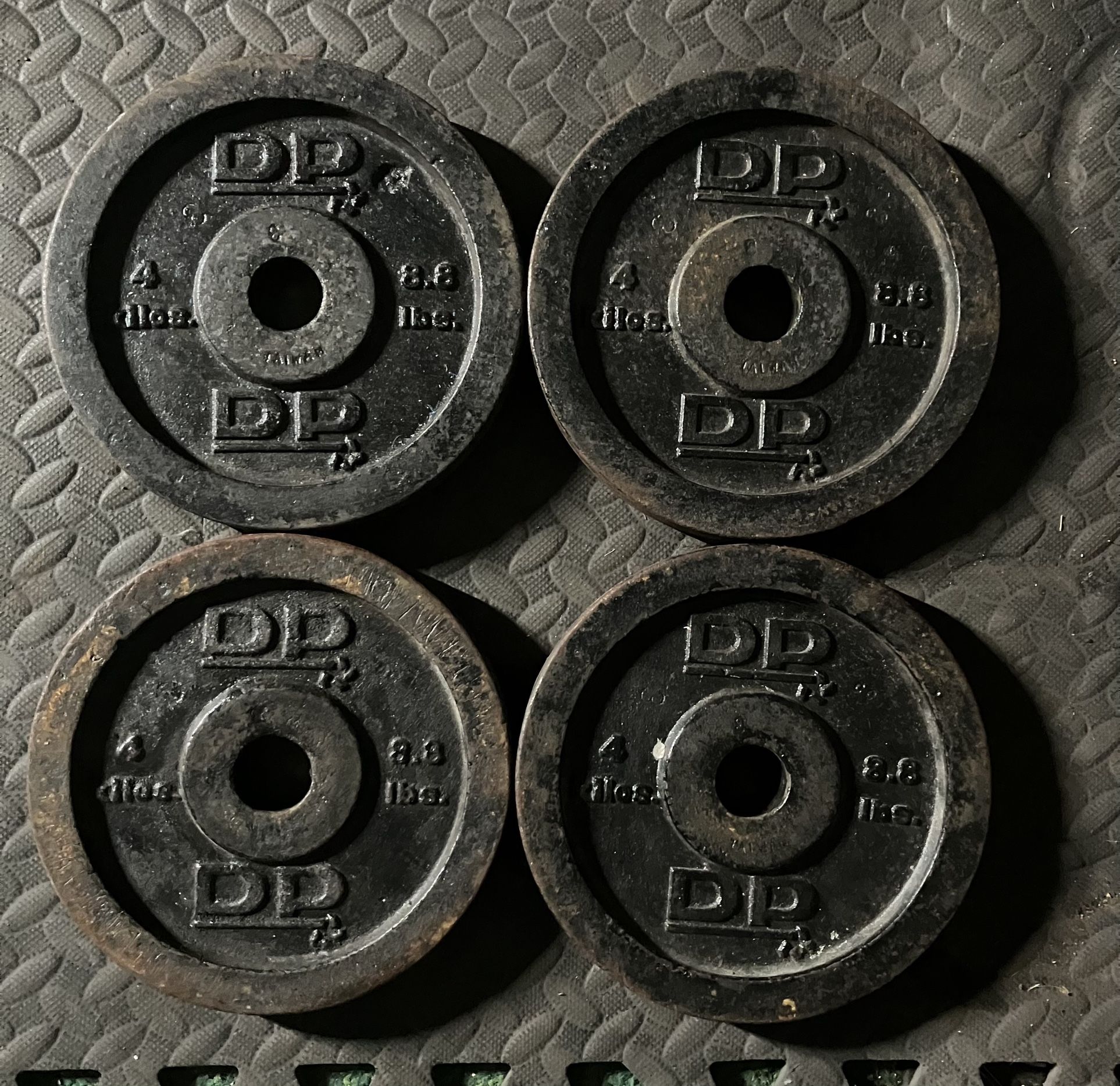 8.8lb x4 Standard 1" weight plates weights plate lb lbs Cast Iron 35.2lbs Total for Dumbbell Dumbbells Barbell bar