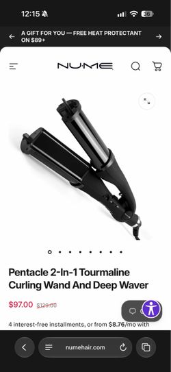 Nume 2 in 1 curling wand and deep waver