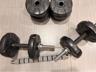 Dumbbells set 66lbs with bar conversion