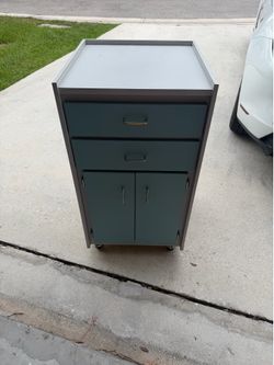 2 drawers dental storage cabinet table auxiliar