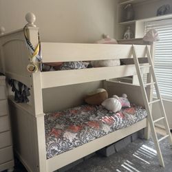Twin Bunk Bed With Dresser/tv Stand Included 