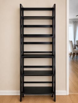 Minimalist black ladder shelf